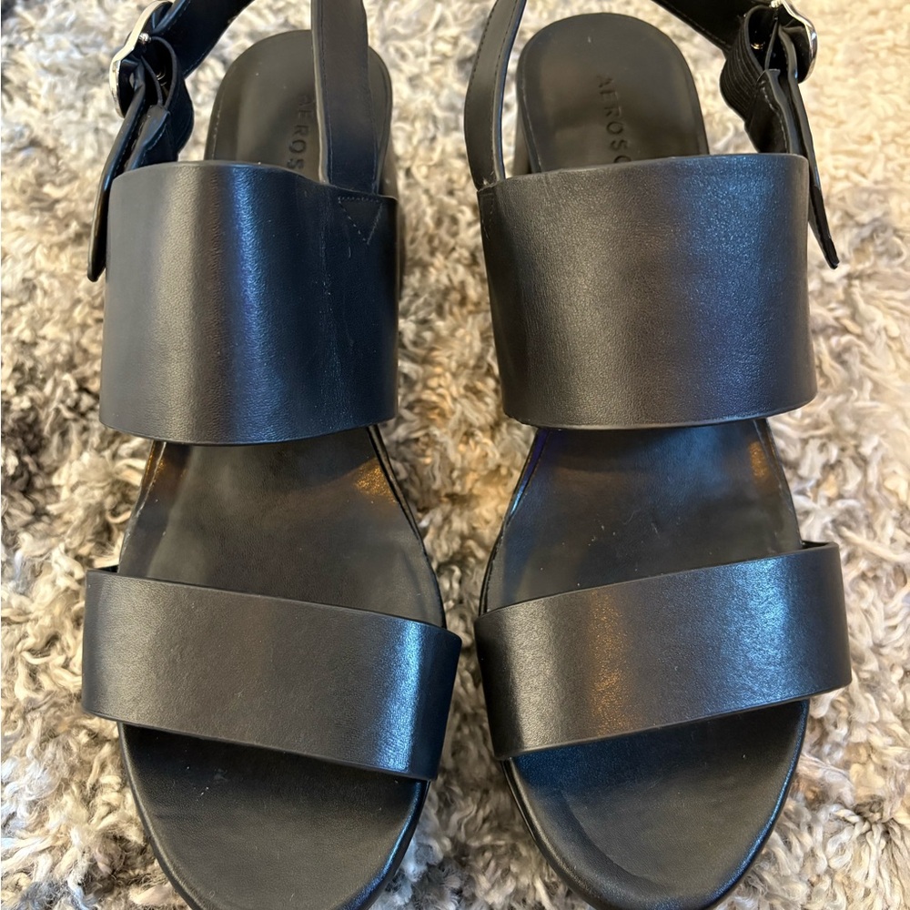 Black Leather Sandals